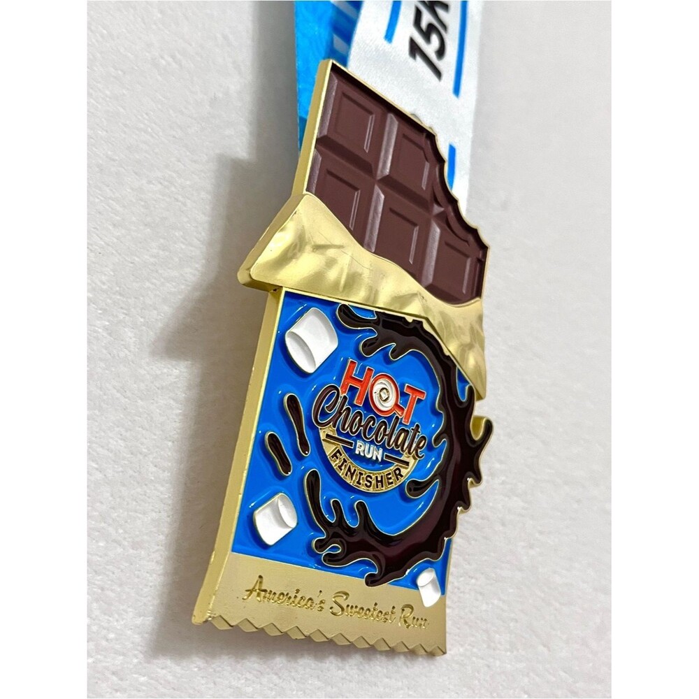 Hot Chocolate Run 15K Finisher Medal Chocolate Bar Race Memorabilia Collectible